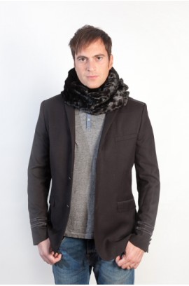 Black mink fur scarf-stole